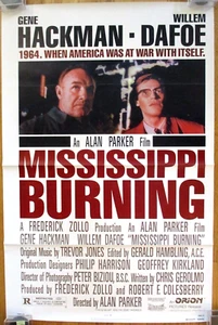 Original 1988 Mississippi Burning One Sheet 27 X 40! G. Hackman W. Dafoe FBI - Picture 1 of 6