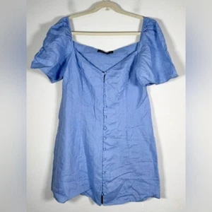 Zara Woman Size USA Large Button Front Dress Mini - Picture 1 of 6