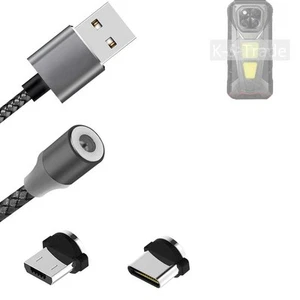Data charging cable for Doogee V Max Play with USB type C and Micro-USB adapter - Zdjęcie 1 z 6