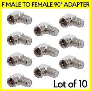 Paquete de 10 convertidores de conector de cable F adaptador de ángulo de 90 grados tipo F - Imagen 1 de 5