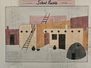 Tish SILENT PUEBLO 18ct Mono Handpainted Needlepoint Canvas & Stitch Guide RARE - Picture 1 of 5