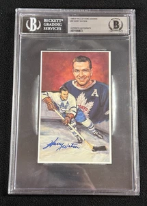 Harry Watson Signed 1996/97 Hockey Hall Of Fame Legends Postcard BAS Certified - Picture 1 of 2