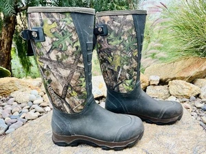 LaCrosse 16" 4XAlpha Waterproof Snake Boots Mossy Oak Camo - Men's Size 10 - Picture 1 of 12