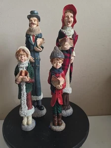 Vintage Sterling Inc 4 Pc Carolers Figurine Family Christmas No Chips - Picture 1 of 9