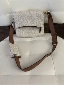 Calvin Klein Crome Signature Vanilla Caramel Messenger Bag - Picture 1 of 15