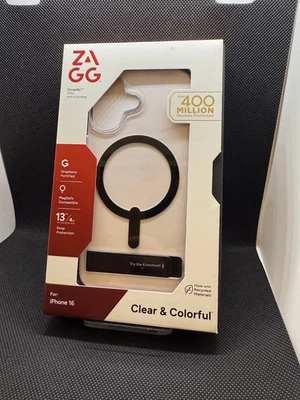 Zagg Piccadilly Snap Case with Kickstand and MagSafe  For iPhone 16 Clear Black - Image 1 of 2