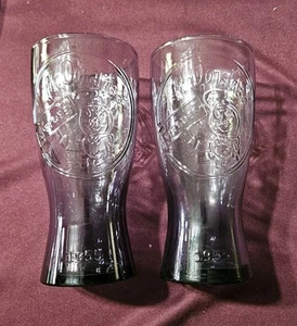 Two Vintage Cup Glass McDonald's Purple Speedee 1955 Collectible Coca-Cola - Picture 1 of 3