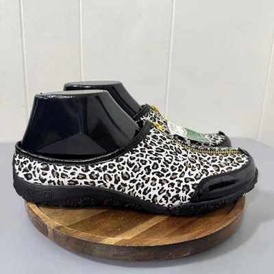 Poe by Baretraps Women's Kayla Slip On Mules Leopard Print Zipper Comfort Size 8 - Image 1 of 4