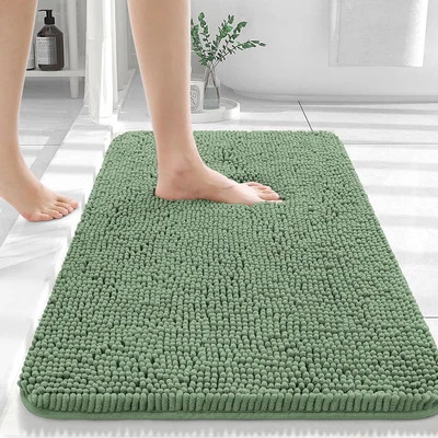 Alfombras de baño alfombras de baño de chenilla absorbentes extra suaves para piso de baño Foto 1 de 4