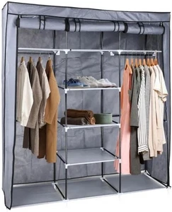 Wardrobe Portable Closet Wardrobe, Clothes Storage Organizer Rail & Shelves - Picture 1 of 5