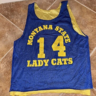 Camiseta deportiva de práctica de baloncesto antigua reversible Montana State Lady Bobcats #14 Foto 1 de 2