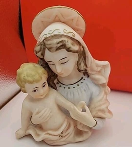 De colección. Tilso Virgen María y Niño Jesús 4.75" de Alto Porcelana Pintada a Mano Japón BB1 - Imagen 1 de 5