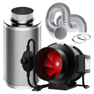 VIVOSUN Ventilation Kit 6" 390 CFM Inline Fan, Carbon Filter & 16ft of Ducting - Image 1 of 4
