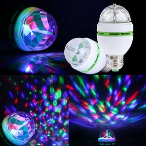 E27 3W Colorful Auto Rotating RGB LED Bulb Stage Light Party Lamp Disco Club 1pc - Picture 1 of 5