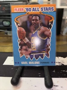 Karl Malone 1990-91 Fleer All Star Sticker #7 Utah Jazz HOF - Picture 1 of 2