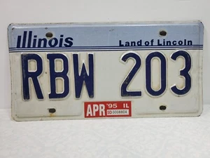 ILLINOIS LICENSE PLATE 1995 RBW 203 Rainbow - Picture 1 of 4