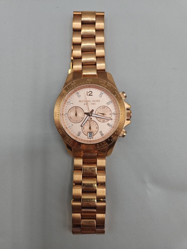 Orologio Michael Kors Donna Oro Rosa Quadrante Crono Cinturino Acciaio Inox MK 6450W