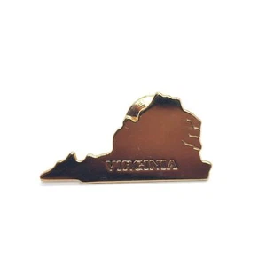 Vintage Avon Virginia State Map Gold Tone Pin Lapel Collectible - Picture 1 of 3