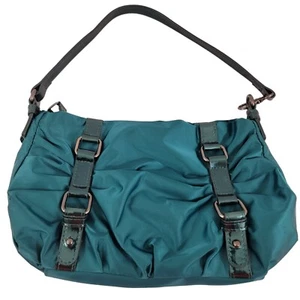 Kenneth Cole Reaction Teal Green Jewel Tone Clutch Buckle Accents Handbag Purse - Picture 1 of 19
