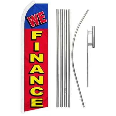 We Finance Swooper Advertising Flag & Pole Kit - Image 1 of 4