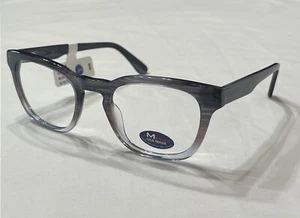 Square Eyeglasses Frames 52-22-145mm Unisex Blue/Grey Gradient Rd Descript - Picture 1 of 7