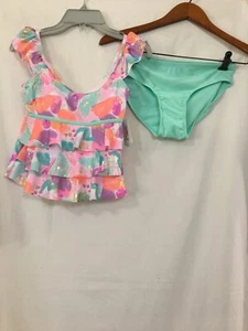 NWT Justice Girl Tankini SET 2 pc Sea Creatures Swimsuit UPF 50+,M,XL - Picture 1 of 4