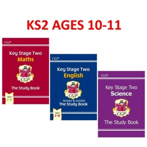 KS2 Ages 7-11 SATS Study Books with Answer Maths English and Science CGP - Picture 1 of 11