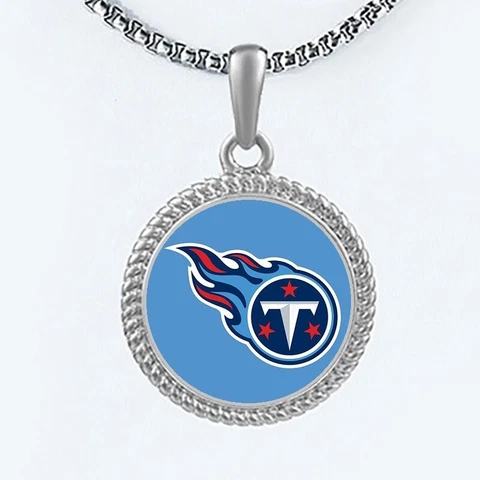 Tennessee Titans Womens Mens Round Link Chain Pendant Necklace w Gift Pkg D22 Cover
