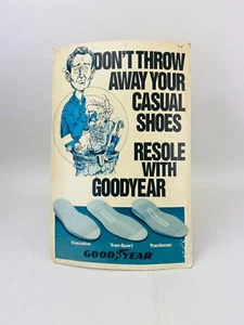 Vintage Goodyear Karton Werbung Laden Display Schild zum Resoling Schuhe. - Bild 1 von 4