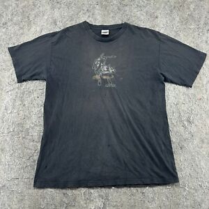 VINTAGE Wrangler Shirt Mens XL Black Rodeo Graphic Print Short Sleeve 90s