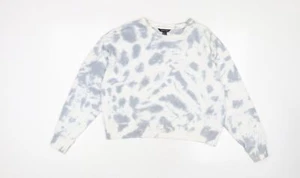 New Look Womens Blue Geometric Cotton Pullover Sweatshirt Size S Pullover - Picture 1 of 10