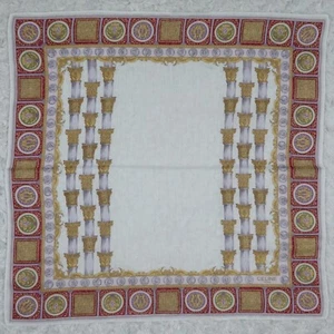 K805 Celine White Gold Scarf Scarves Pocket Square 18.5" X19" - Picture 1 of 6