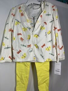 Just One You by Carter’s Girl 4T 3 piece set- Butterflies Yellow Jacket Leggings
