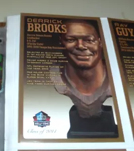 2014 CLASS ~ HALL OF FAME BUST CARD #D/150 DERRICK BROOKS TAMPA BAY FSU - Picture 1 of 1