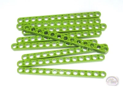 LEGO Technic - 9 x Studless Beams - 13L - Lime - Liftarms - New - (41239) - Image 1 of 3