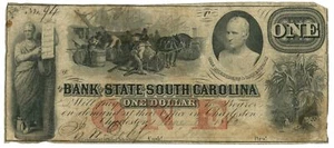1860 Bank of the State of South Carolina, Charleston, SC $ 1 veraltete Note Sh545 - Bild 1 von 2