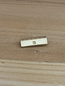 Ruler Pin 10K Gold With Yellow Topaz Stone Marked - Picture 1 of 3