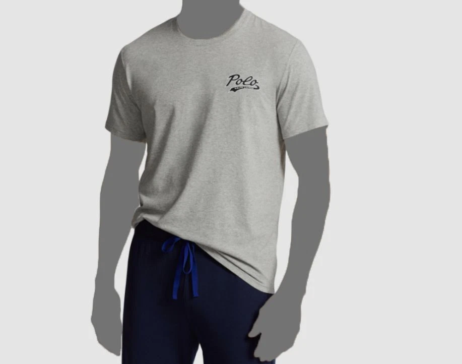 Camisa polo masculina manga curta logotipo cinza Ralph Lauren tamanho grande - Imagem 1 de 1