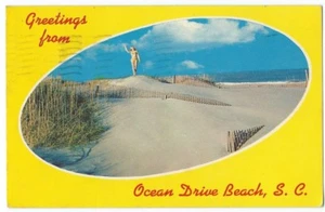 Cartolina d'epoca Saluti da Ocean Drive Beach, S.C. - Foto 1 di 2