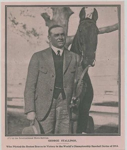 1915 Polizei Gazette Schnitt Foto 4 1/2" x 5" George Stallings Boston Braves - Bild 1 von 1