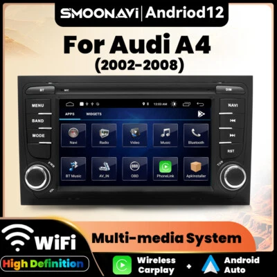  7" Android Display Auto Radio GPS SAT NAVI BT WIFI Für Audi A4 S4 RS4 Autoradio - Bild 1 von 4