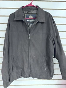 Weatherproof Garment Co Black Faux Suede Polyester Full Zip Jacket Mens Large BH - Picture 1 of 6