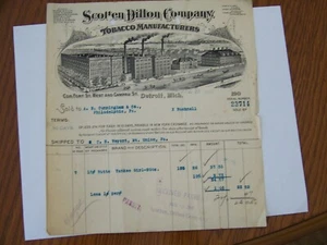 Detroit Michigan MI Scotten Dillon Company Tabak Lithographie 1907 - Bild 1 von 2