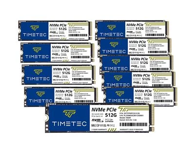 Timetec 512GBx10 (10 Pack) SSD NVMe PCIe Gen3x4 8Gb/s M.2 2280 3D NAND TLC 35... - Image 1 of 4