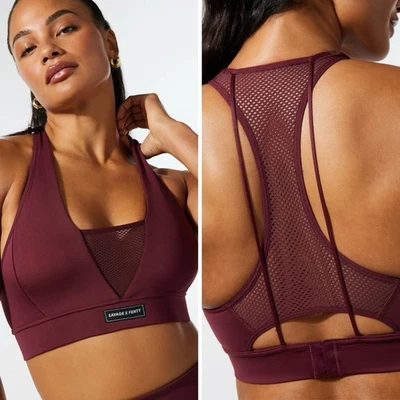 Savage X Fenty RACER X SPORTS BRA Size L Wine Night Purple Medium Impact NEW - Image 1 of 4
