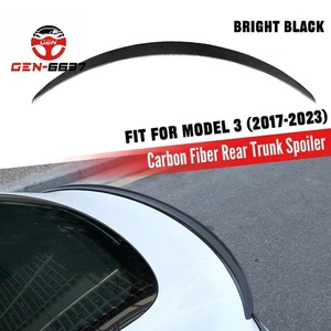 Alerón trasero de fibra de carbono real apto para Tesla Modelo 3 (2017-2023) - Imagen 1 de 9