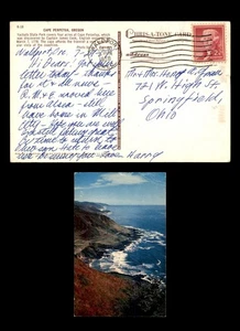 Mayfairstamps US 1958 Waldport to Springfield OH Ocean Cliffs Postcard aat_47551 - Picture 1 of 2