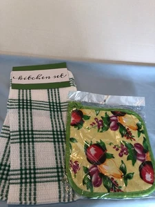 NEW Set of 2 Dishcloths with 2 Fruit Pot Holders #G3 - Picture 1 of 3