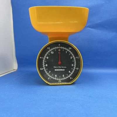 Винтажные кухонные весы для выпечки продуктов Soehnle 11 фунтов ретро желтые Западная Германия - Изображение 1 из 4