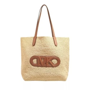 Michael Kors Women's Eliza XL Straw Tote Bag Handbag Natural Luggage - Picture 1 of 3